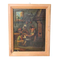 Un tableau, huile sur toile cadre en sapin. Italie
