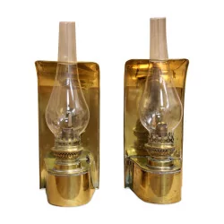 A pair of kerosene lamps.