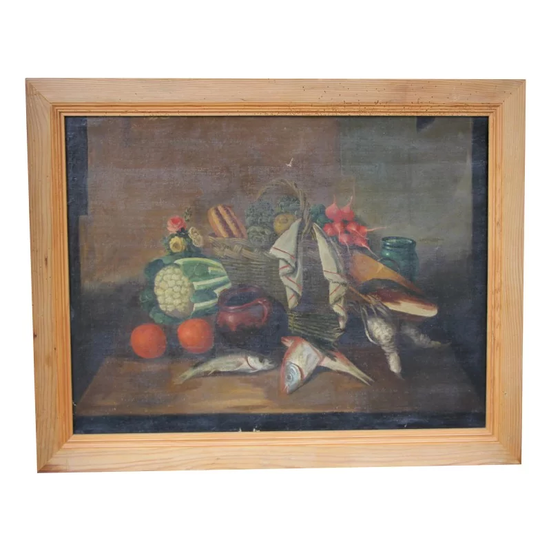 一幅画，布面油画，杉木框。意大利。 - Moinat - 画 - 静物