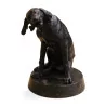 Une sculpture en bronze socle marbre. "le chien". - Moinat - Bronzes