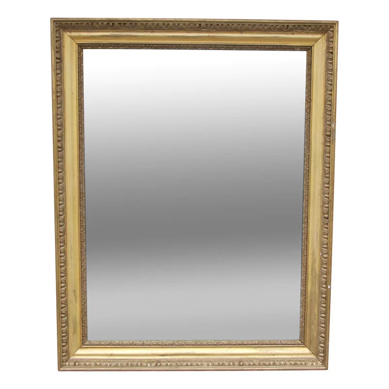 A executive mirror in gilded wood, mercury glass. - Moinat - Mirrors