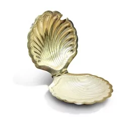 镀银扇贝壳。