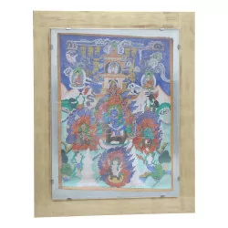 Eine tibetische Tanka-Leinwand.