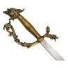 弯刃黑钢和青铜刀柄的剑 - Moinat - 装饰配件