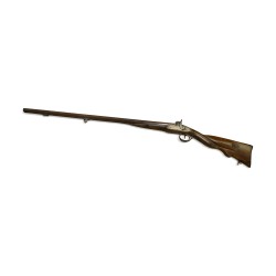Une arme avec crosse en noyer métal nieller.