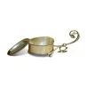 A silver metal sauce boat with pearl decor. - Moinat - Silverware