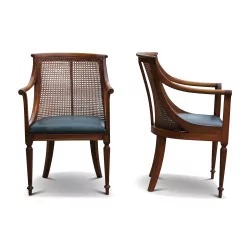 Two English Regency mahogany armchairs