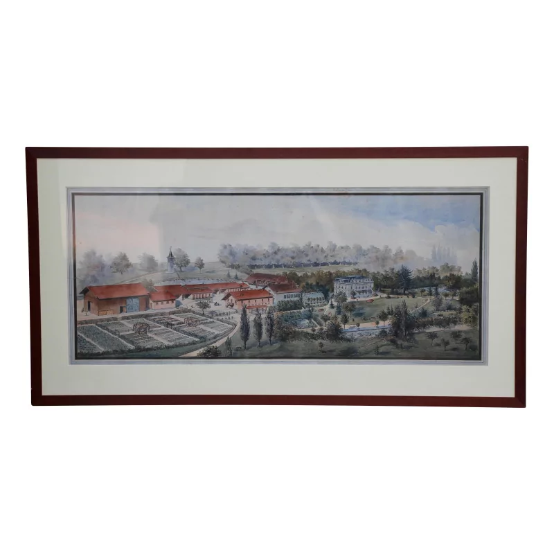 A watercolor work “Château de Jouxtens” - Moinat - Painting - Landscape