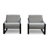 Un fauteuils en hêtre design recouvert de tissu blanc - Moinat - Fauteuils