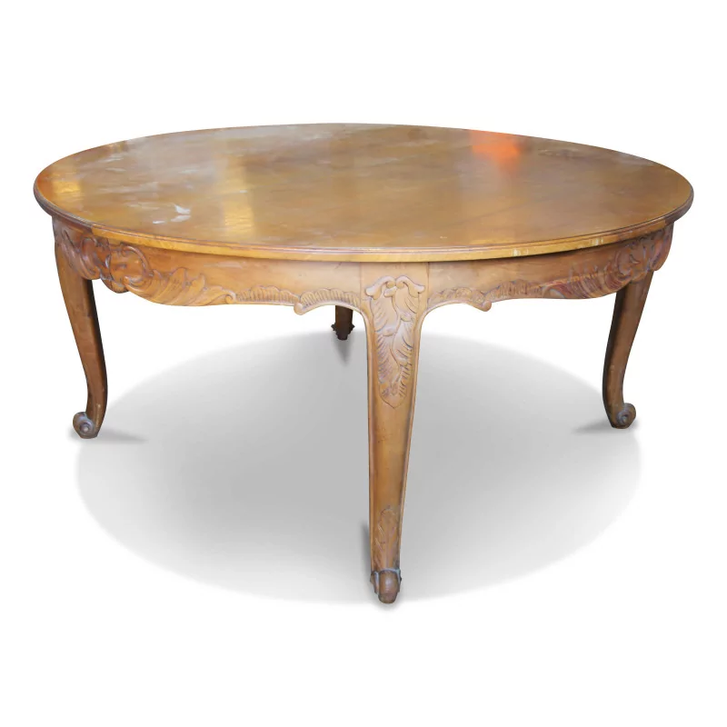 Une table Louis XV régence en noyer - Moinat - Tables de salle à manger
