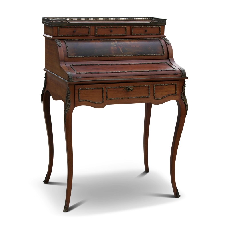 富丽堂皇的红木圆筒办公桌 - Moinat - Desks : cylinder, leaf, 写字桌 富丽堂皇的红木圆筒办公桌 - Moinat - Desks : cylinder, leaf, 写字桌