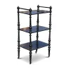 A black turned wooden shelf on wheels. - Moinat - Bookshelves, Bookcases, Curio cabinets, Vitrines