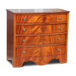 A regency style English mahogany chest of drawers