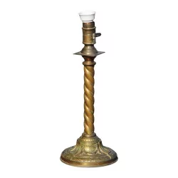 Un piétement de lampe style Louis XVI en bronze