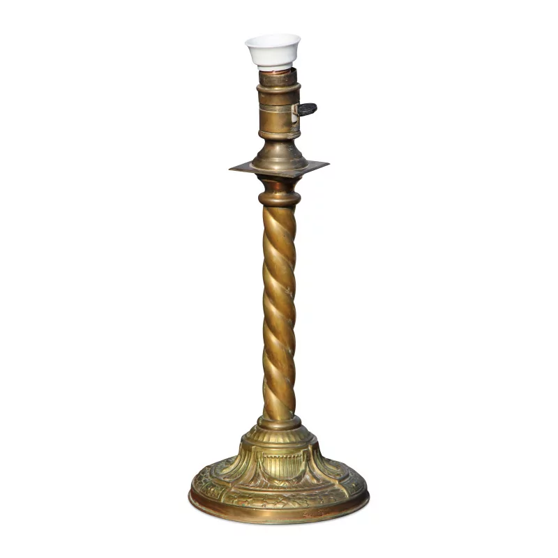 Un piétement de lampe style Louis XVI en bronze - Moinat - Lampes de table