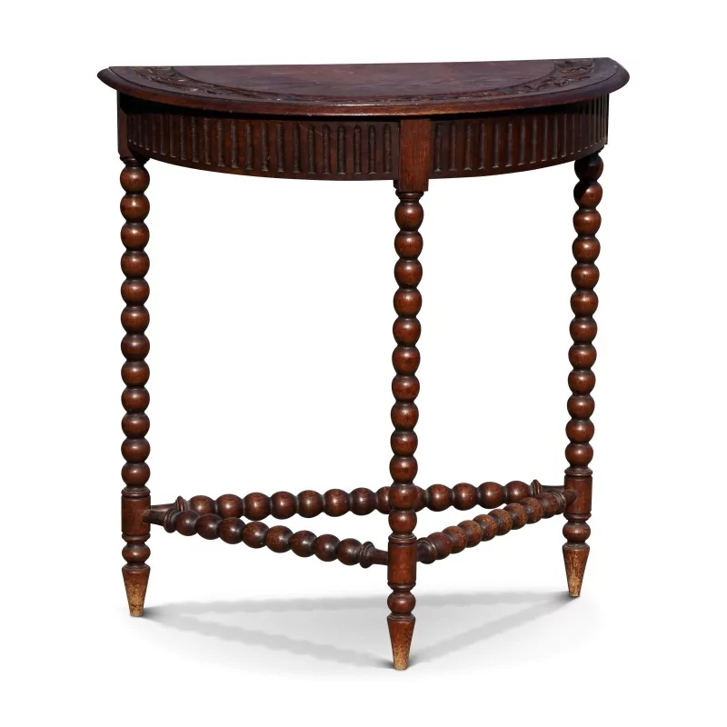 Une petite console demi lune en chêne - Moinat - Consoles, Dessertes, Dos de canapé Une petite console demi lune en chêne - Moinat - Consoles, Dessertes, Dos de canapé