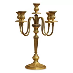 A Five-flame candlestick in 800 silver Vermeil.
