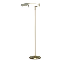 A polished brass LED living room floor lamp