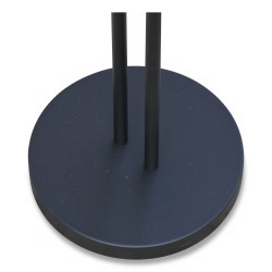 Eine zweiflammige schwarze LED-Stehlampe