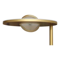 A brass LED floor lamp
