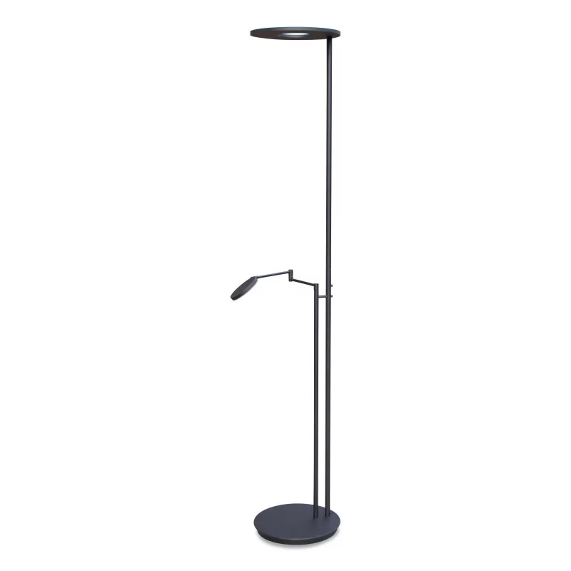 A black LED floor lamp with its LED reading arm - Moinat - Standing lamps
