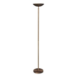 Eine antike LED-Stehlampe aus Messing mit schwenkbarem Kopf