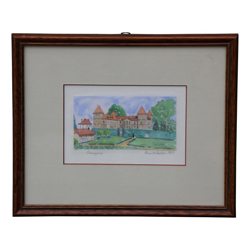 Ein Aquarell, signiert Château de Prangins Danièle Pache - Moinat - Gemälden - Verschieden Ein Aquarell, signiert Château de Prangins Danièle Pache - Moinat - Gemälden - Verschieden