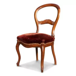 Six Louis Philippe chairs in walnut