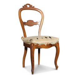 Two Louis XV Napoleon III chairs in walnut