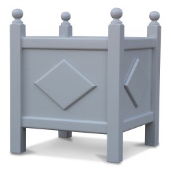 A gray flower box.