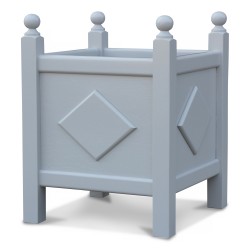 A gray flower box.