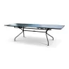 Une table de jardin en fer forgé anthracite et rallonge - Moinat - Tables