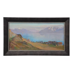 A work \"View of Lake Rivaz\" signed Parisod