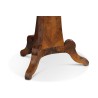 Une table ronde en noyer, plateau flammé, pied tripode - Moinat - Tables de salle à manger