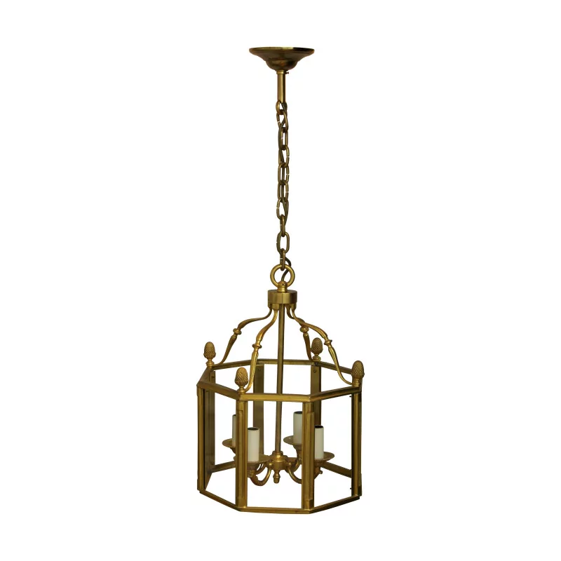 Un lustre en bronze quatre lumières modèle "Donatella" - Moinat - Lustres, Plafonniers