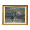 A work \"The harbor of Bordeaux\" signed Louis Baudit - Moinat - Painting - Navy