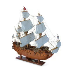 A wooden ship model