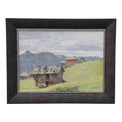 A work \"The city at Diablerets\" signed Charles Parisod