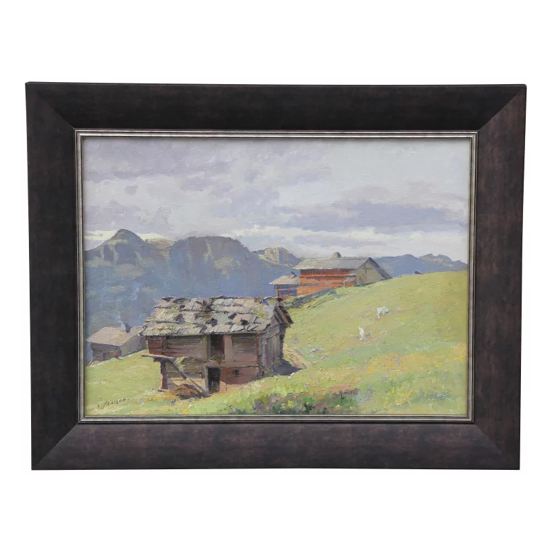 A work \"The city at Diablerets\" signed Charles Parisod - Moinat - Painting - Landscape