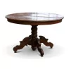 Une table Louis Philippe en noyer avec rallonges - Moinat - Tables de salle à manger