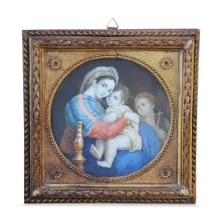 A \"Woman with two children\" medallion