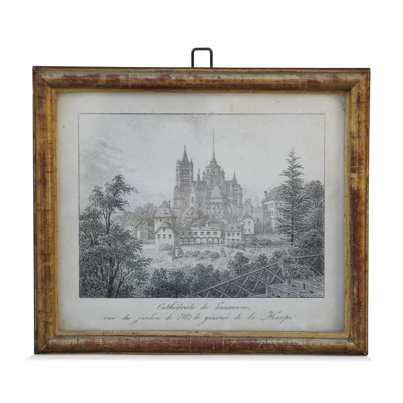 An engraving \"Cathedral of Lausanne\" - Moinat - Prints, Reproductions