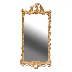 A gilded wooden mirror