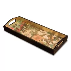 A rectangular “Mountain high” lacquer tray