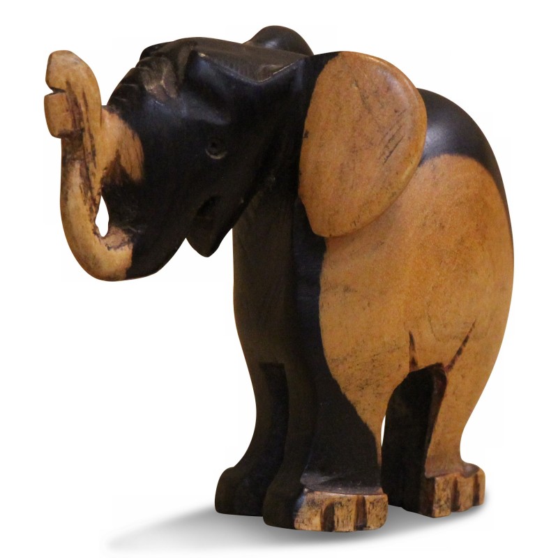 Un petit éléphant sculpé en bois d’ébène à deux tons - Moinat - Accessoires de décoration Un petit éléphant sculpé en bois d’ébène à deux tons - Moinat - Accessoires de décoration