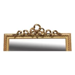路易十六镜子，带模压丝带镀金框架