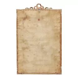 路易十六镜子，带模压丝带镀金框架