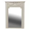 Un miroir cadre bois patine blanc - Moinat - Glaces, Miroirs