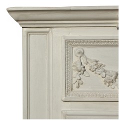 A white patina wood frame mirror