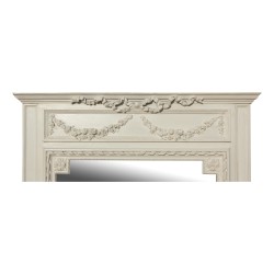 A white patina wood frame mirror